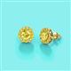 3 - Bernice 0.90 ctw Round Yellow Sapphire Halo Stud Earrings 