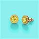 3 - Bernice 0.90 ctw Round Yellow Sapphire Halo Stud Earrings 