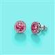 3 - Bernice 0.71 ctw Round Pink Tourmaline Halo Stud Earrings 