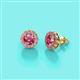 3 - Bernice 0.71 ctw Round Pink Tourmaline Halo Stud Earrings 