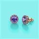 3 - Bernice 0.71 ctw Round Iolite Halo Stud Earrings 