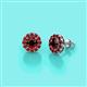 3 - Bernice 1.02 ctw Round Red Garnet Halo Stud Earrings 