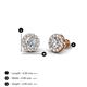 4 - Bernice 0.86 ctw Natural Round Diamond Halo Stud Earrings 