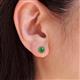 5 - Bernice 0.96 ctw Round Green Garnet Halo Stud Earrings 
