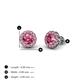4 - Bernice 0.71 ctw Round Pink Tourmaline Halo Stud Earrings 