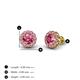 4 - Bernice 0.71 ctw Round Pink Tourmaline Halo Stud Earrings 