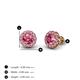4 - Bernice 0.71 ctw Round Pink Tourmaline Halo Stud Earrings 