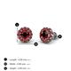 4 - Bernice 1.02 ctw Round Red Garnet Halo Stud Earrings 