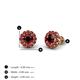 4 - Bernice 1.02 ctw Round Red Garnet Halo Stud Earrings 