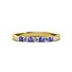 2 - Fiala 2.40 mm Tanzanite and Diamond 7 Stone Wedding Band 