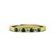 2 - Fiala 2.40 mm Green Garnet and Diamond 7 Stone Wedding Band 