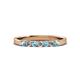 2 - Fiala 2.40 mm Aquamarine and Diamond 7 Stone Wedding Band 