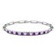 1 - Lily 1.10 ctw Amethyst and Lab Grown Diamonds Paperclip Links Tennis  Bracelet 