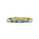 2 - Fiala 2.40 mm Blue Topaz and Diamond 7 Stone Wedding Band 