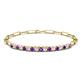 1 - Lily 1.10 ctw Amethyst and Lab Grown Diamonds Paperclip Links Tennis  Bracelet 