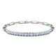 1 - Lily 1.10 ctw Aquamarine and Lab Grown Diamonds Paperclip Links Tennis  Bracelet 