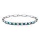 1 - Lily 1.23 ctw Blue Diamonds and Lab Grown Diamonds Paperclip Links Tennis  Bracelet 