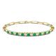 1 - Lily 1.10 ctw Emerald and Lab Grown Diamonds Paperclip Links Tennis  Bracelet 