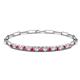 1 - Lily 1.10 ctw Pink Tourmaline and Lab Grown Diamonds Paperclip Links Tennis  Bracelet 