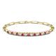 1 - Lily 1.10 ctw Pink Tourmaline and Lab Grown Diamonds Paperclip Links Tennis  Bracelet 