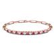 1 - Lily 1.10 ctw Pink Tourmaline and Lab Grown Diamonds Paperclip Links Tennis  Bracelet 