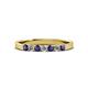2 - Fiala 2.40 mm Iolite and Diamond 7 Stone Wedding Band 
