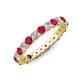 3 - Jane 1.37 ctw Ruby and Natural Diamonds (2.40 mm) Eternity Band 