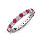 3 - Jane 1.37 ctw Ruby and Natural Diamonds (2.40 mm) Eternity Band 