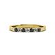 2 - Fiala 2.40 mm Black and White Diamond 7 Stone Wedding Band 