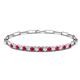 1 - Lily 1.28 ctw Ruby and Natural Diamonds Paperclip Links Tennis  Bracelet 