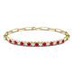 1 - Lily 1.28 ctw Ruby and Natural Diamonds Paperclip Links Tennis  Bracelet 