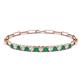 1 - Lily 1.50 ctw Emerald and Lab Grown Diamonds Paperclip Links Tennis  Bracelet 