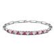 1 - Lily 1.34 ctw Pink Tourmaline and Lab Grown Diamonds Paperclip Links Tennis  Bracelet 