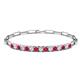1 - Lily 1.50 ctw Ruby and Lab Grown Diamonds Paperclip Links Tennis  Bracelet 