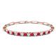 1 - Lily 1.50 ctw Ruby and Lab Grown Diamonds Paperclip Links Tennis  Bracelet 