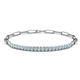 1 - Lily 0.70 ctw Aquamarine Paperclip Links Tennis  Bracelet 