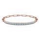 1 - Lily 0.70 ctw Aquamarine Paperclip Links Tennis  Bracelet 