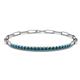 1 - Lily 1.00 ctw Blue Diamonds Paperclip Links Tennis  Bracelet 