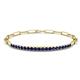 1 - Lily 1.10 ctw Blue Sapphire Paperclip Links Tennis  Bracelet 