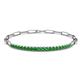 1 - Lily 1.26 ctw Green Garnet Paperclip Links Tennis  Bracelet 