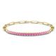 1 - Lily 1.10 ctw Pink Sapphire Paperclip Links Tennis  Bracelet 