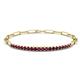 1 - Lily 1.26 ctw Rhodolite Garnet Paperclip Links Tennis  Bracelet 
