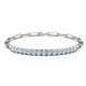 1 - Lily 1.20 ctw Aquamarine Paperclip Links Tennis  Bracelet 