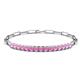 1 - Lily 2.55 ctw Pink Sapphire Paperclip Links Tennis  Bracelet 