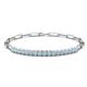 1 - Lily 0.94 ctw Aquamarine Paperclip Links Tennis  Bracelet 