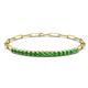 1 - Lily 1.43 ctw Green Garnet Paperclip Links Tennis  Bracelet 