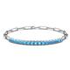 1 - Lily 1.11 ctw Blue Topaz Paperclip Links Tennis  Bracelet 