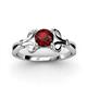 3 - Trissie Red Garnet Floral Solitaire Engagement Ring 