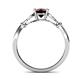 5 - Trissie Red Garnet Floral Solitaire Engagement Ring 