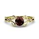 1 - Trissie Red Garnet Floral Solitaire Engagement Ring 